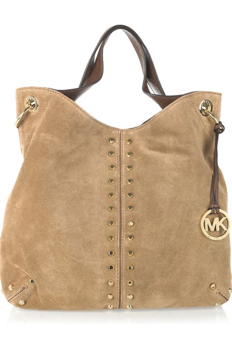 michael kors green and brown tote|brown suede michael kors handbags.